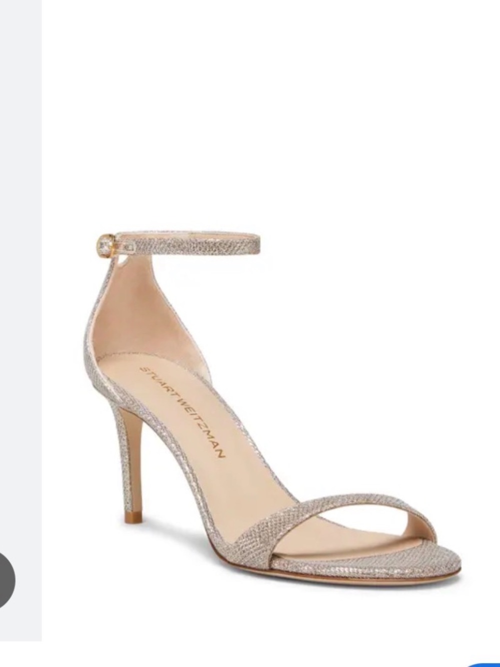 Stuart Weitzman Nudist Gold Ankle-Strap Sandal Heels Size 10 M